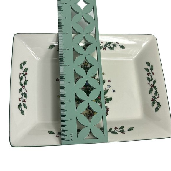 Nikko Rectangular Tray 8 3/4" Christmas Tree Holiday Japan Table Wear Decor Xmas - Picture 12 of 12